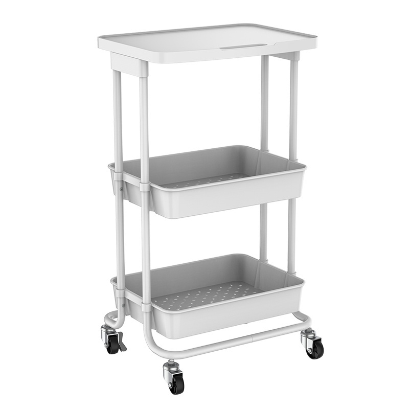 Professional Dining Room Serve Organizers Utility Cart 3 Tier Kitchen Rolling Utility Storage Craft Cart With Tray