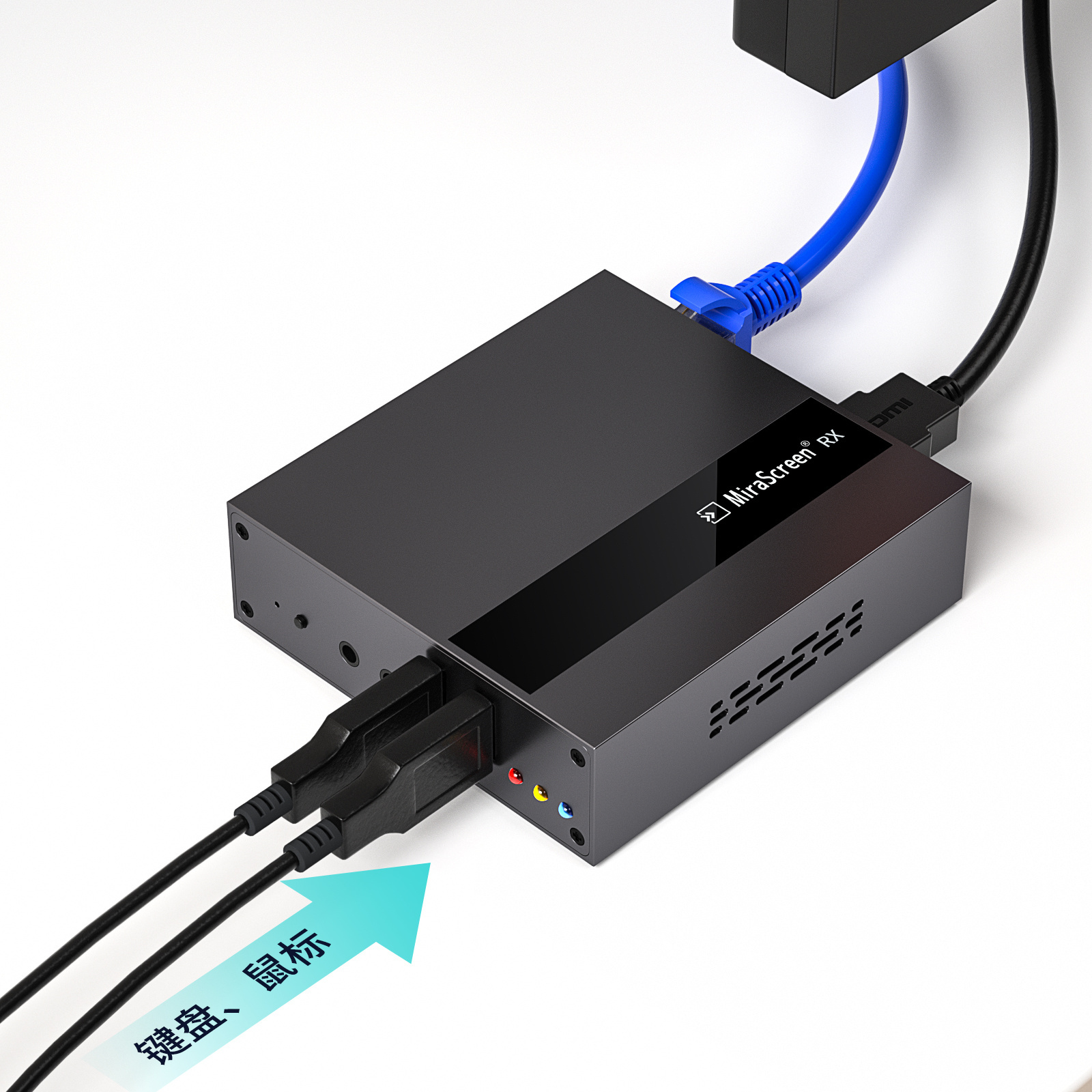 Mirascreen R14 signal transmission via CAT 5e/6 250m HDMI KVM extender over IP with IR