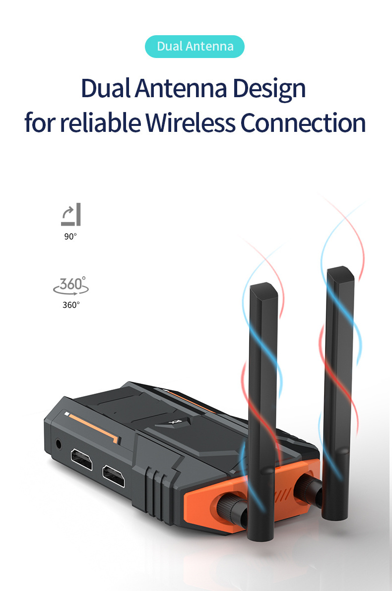 R100 Wireless Video Transmission Wireless Transceiver Hdmi Vga Dvi Transmitter Bluetooth Receiver Audio Hdmi 4L 6 Ghz Whdi 50M