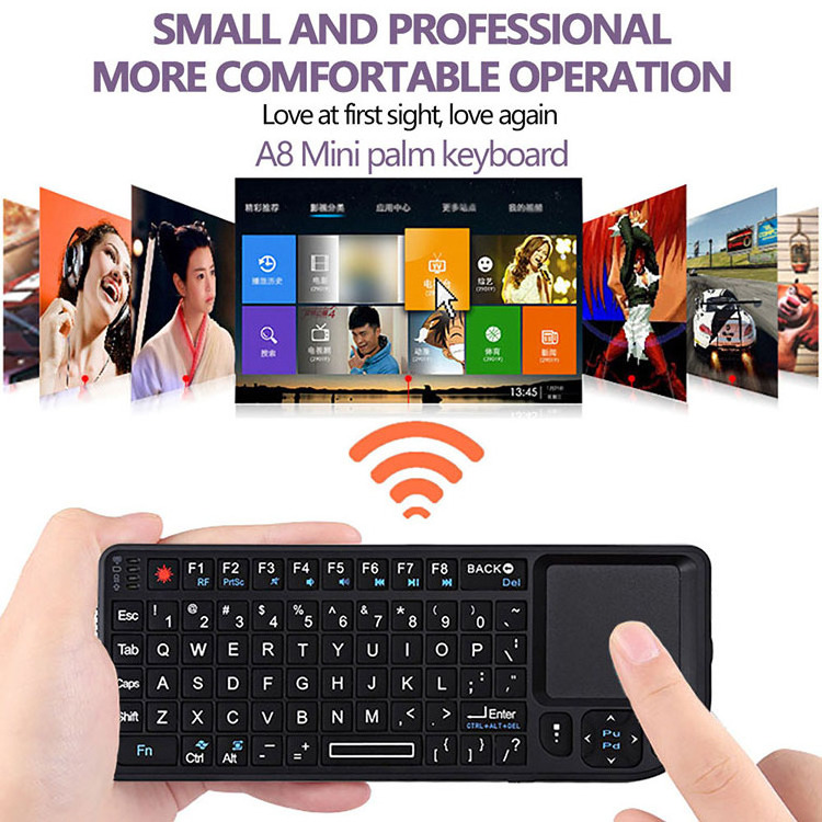 A8 Led Backlit USB Mini Wireless keyboard Mouse Ergonomic Surface Pocket Android Smart TV Laptop Electronic Mechanical