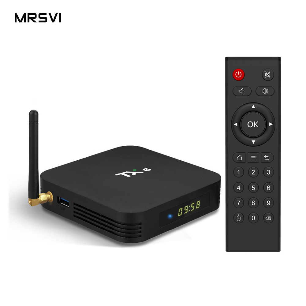 Tanix TX6 Android Cheap Tv Box Media Player Set-top Box Tx6 9.0 Allwinner H6 4GB RAM 32GB ROM 4K Black Tvip 605 4k Quad Core FCC