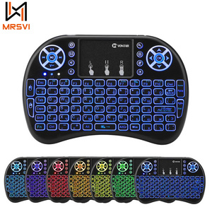 Factory wholesale I8 Wireless Mini Keyboard 7 color Backlit keyboard 2.4G Touchpad Handheld Keyboard For PC Android TV Bo