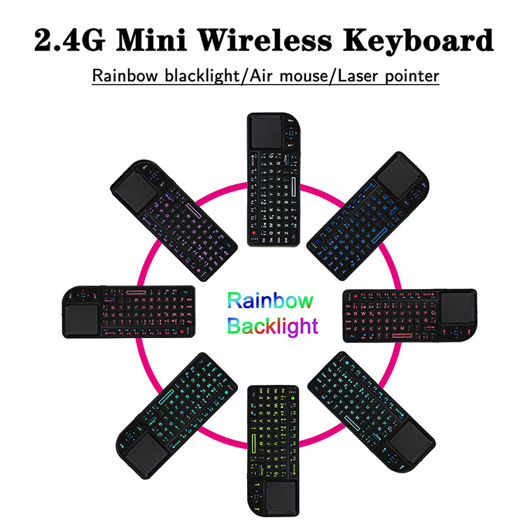 A8 Led Backlit USB Mini Wireless keyboard Mouse Ergonomic Surface Pocket Android Smart TV Laptop Electronic Mechanical