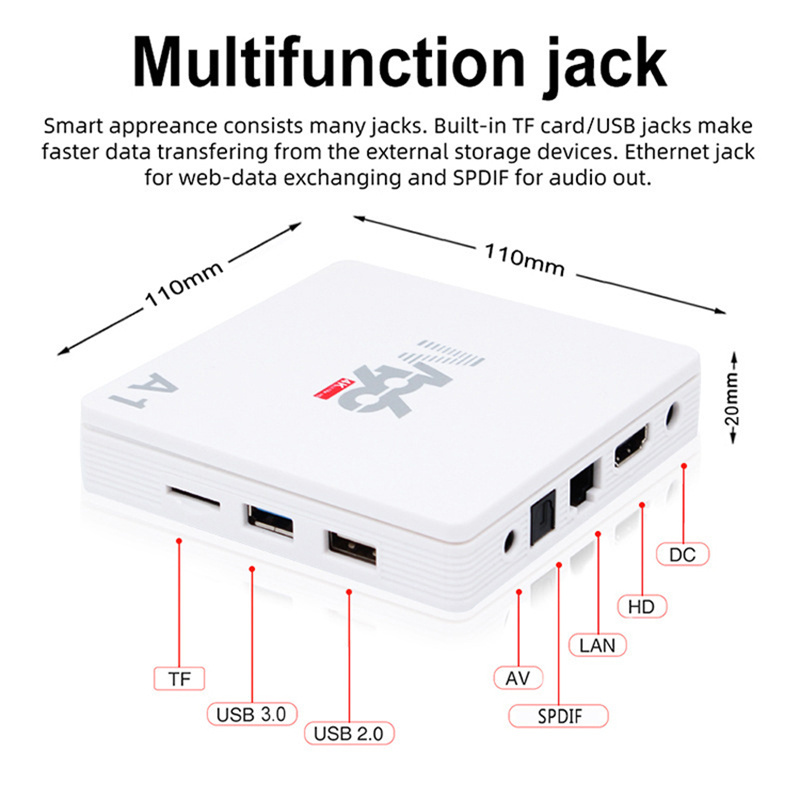 Hot Selling Smart Tv Box Android 10.0 M96 A1 RK3318 Quad Core 2.4G/5Ghz Dual Band Wifi 4k Android Tv Box M96 A1