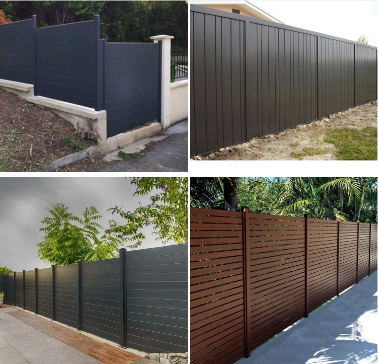 Privacy Fencing House  Modern design modular fence aluminum metal horizontal yard privacy slat fence