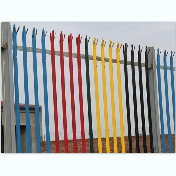 Palisade Fencing Galvanized D Section Pale Metal Steel Pvc Coated Outdoor Modern Wrought Iron Garden Fence Waterproof Post Box