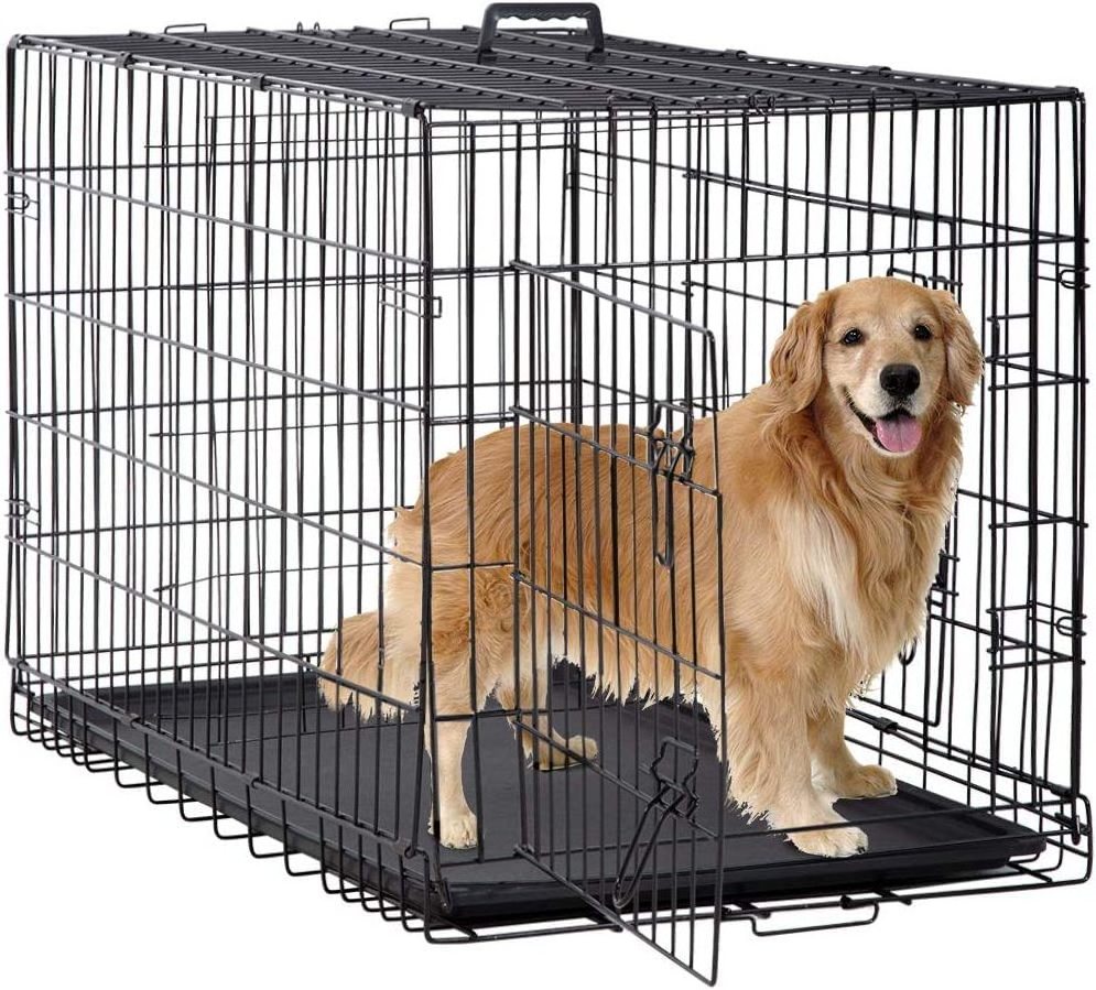 new style Metal Folding Dog Cage 30 36 42 48 Inch Black Impact Dog Kennel Crate