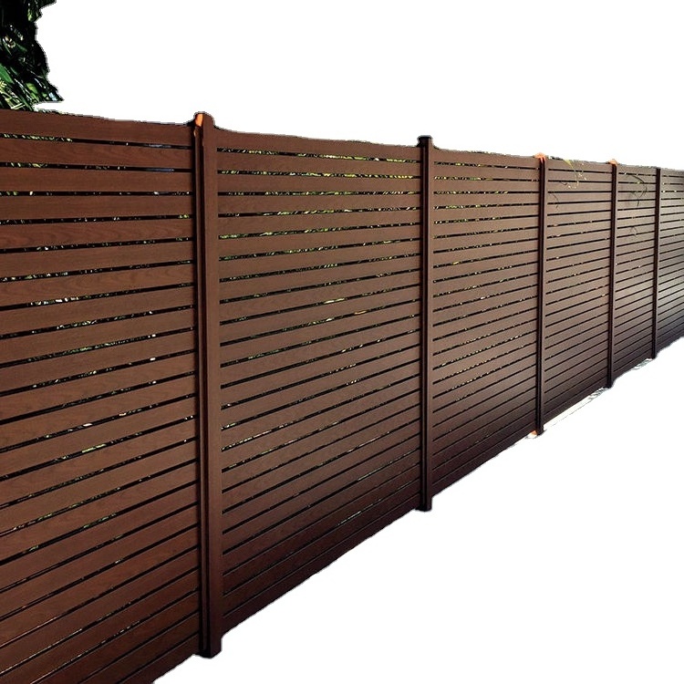 Privacy Fencing House  Modern design modular fence aluminum metal horizontal yard privacy slat fence