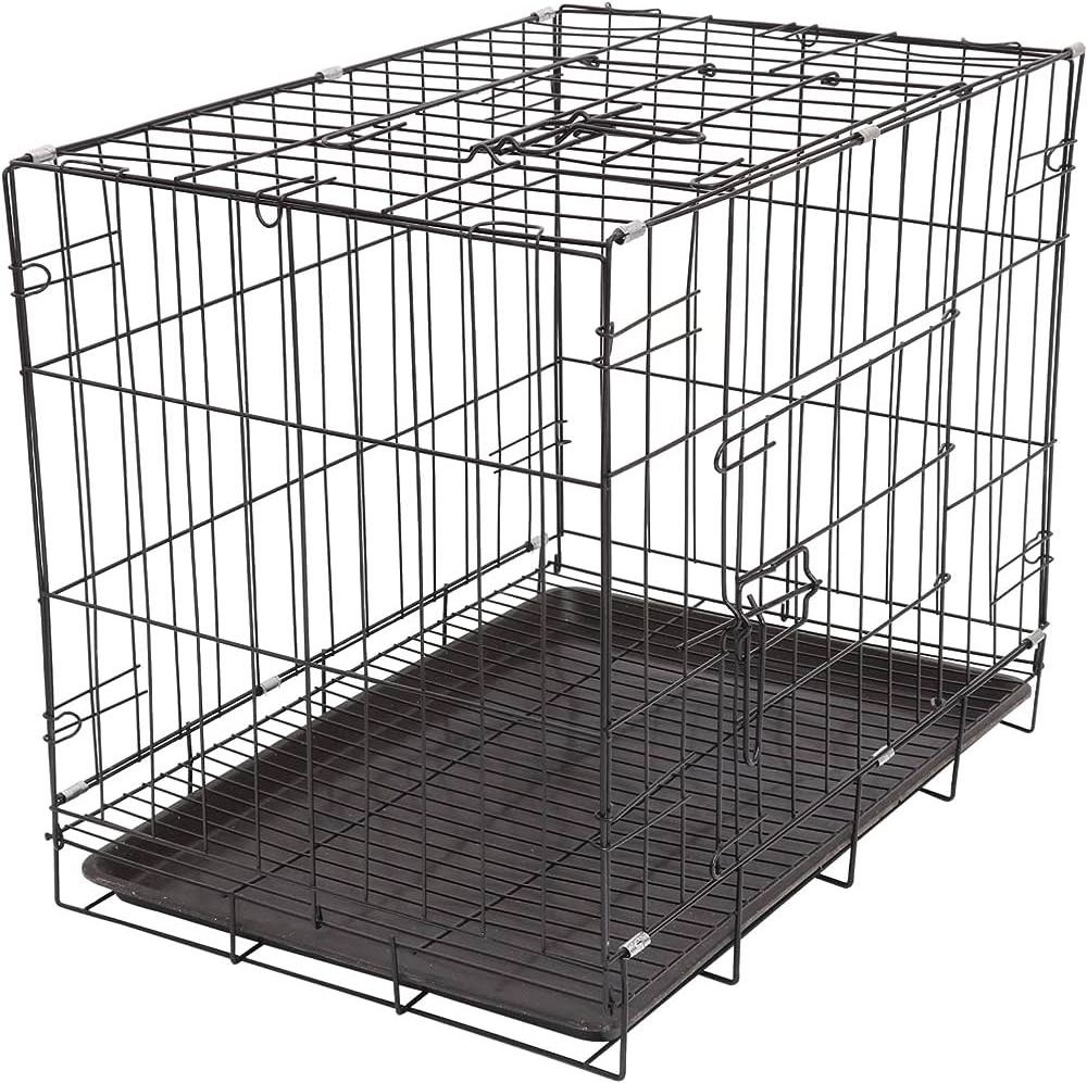 new style Metal Folding Dog Cage 30 36 42 48 Inch Black Impact Dog Kennel Crate