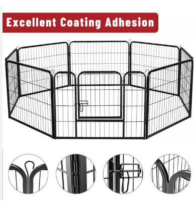 Dog Pen Metal Fence Gate Portable Outdoor Crate Enclosures pet playpen portable pet playpen