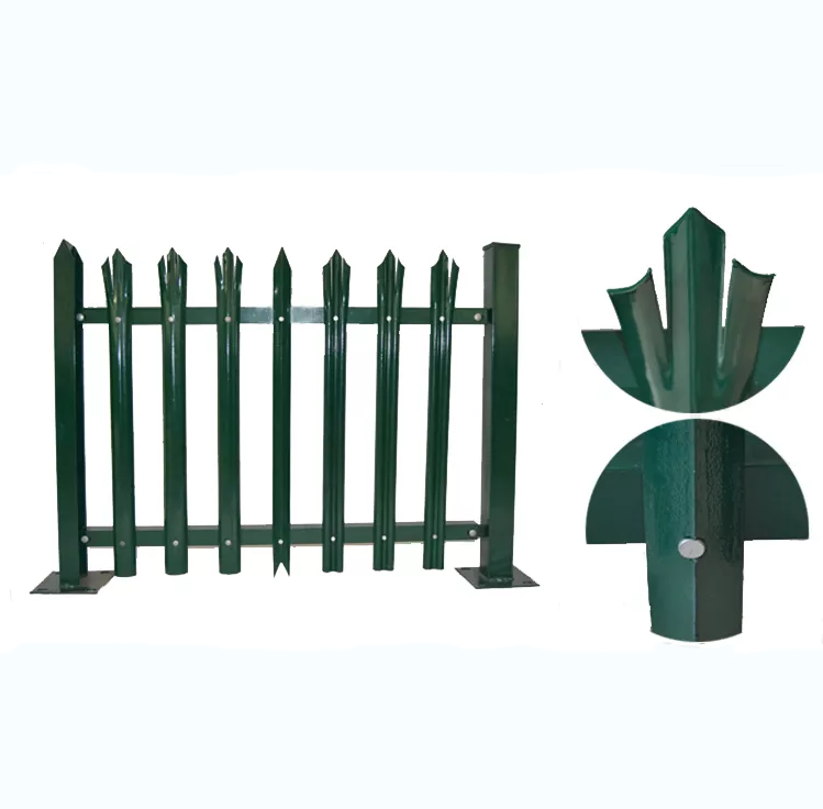 Palisade Fencing Galvanized D Section Pale Metal Steel Pvc Coated Outdoor Modern Wrought Iron Garden Fence Waterproof Post Box