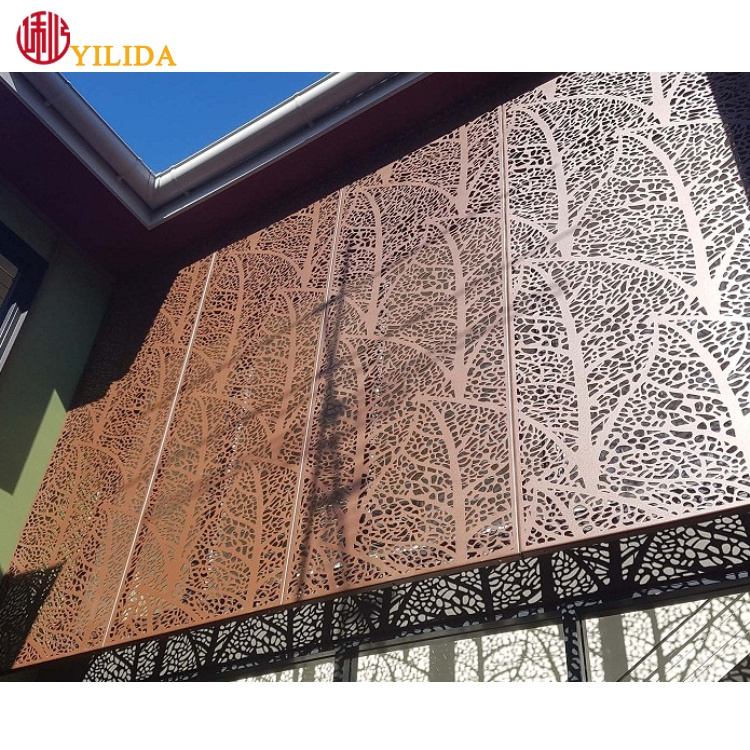 Best price decorative perforated screen laser cut metal facade curtain wall cladding