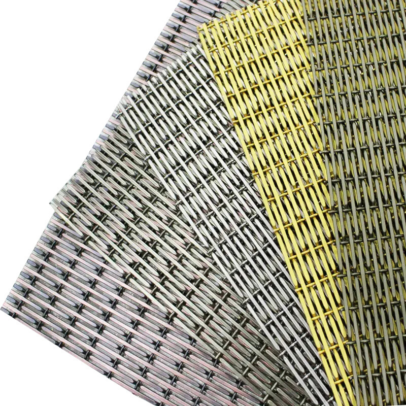 Flat bar stainless steel architectural woven mesh fabric