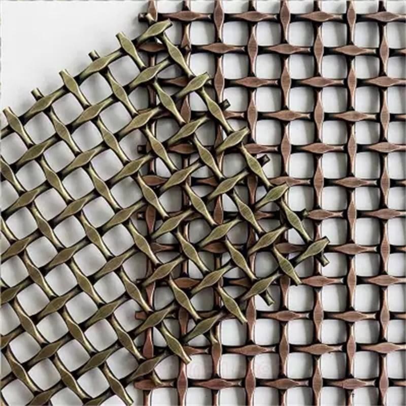 Flat bar stainless steel architectural woven mesh fabric