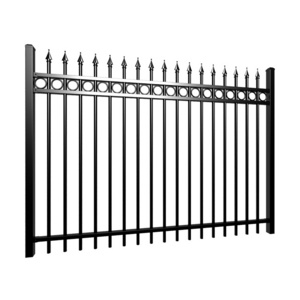 Wholesale Iron Fence Panels Decorative Metal Black Galvanized Steel Picket Fence