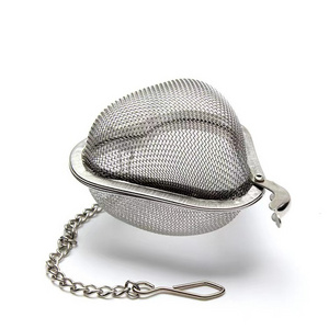 Food grade stainless steel with chain 201 304 Tea infuser Tea Spice Filter Heart-shaped