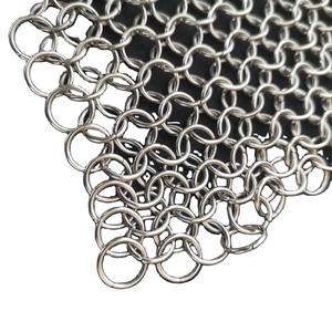 Cast Iron Cleaner XL 7x7 Inch Premium Stainless Steel Chainmail Scrubber