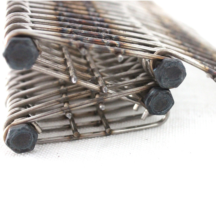 304 316 metal stainless steel eye link ring mesh conveyor belt