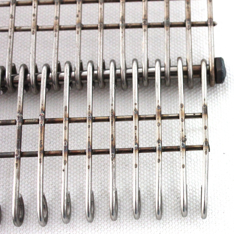 304 316 metal stainless steel eye link ring mesh conveyor belt