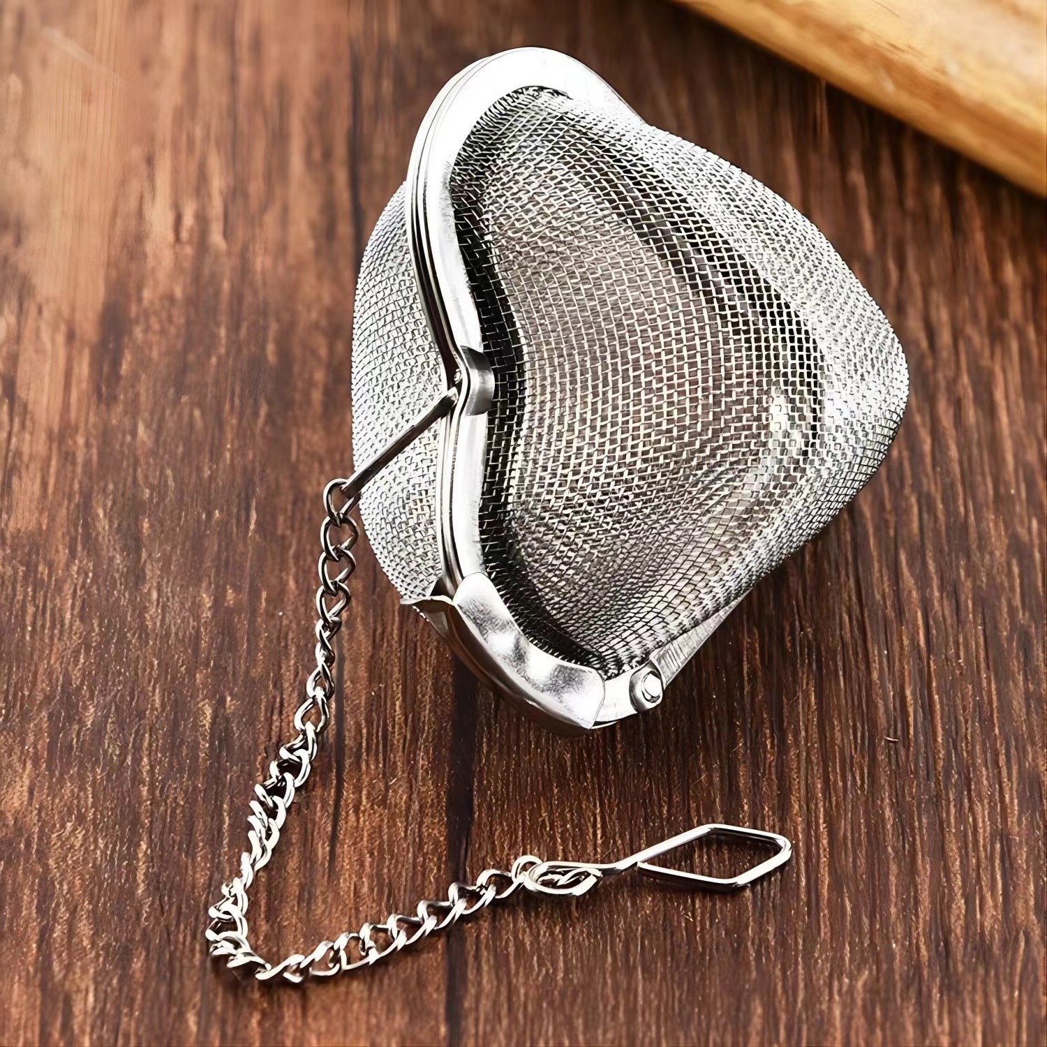 Food grade stainless steel with chain 201 304 Tea infuser Tea Spice Filter Heart-shaped