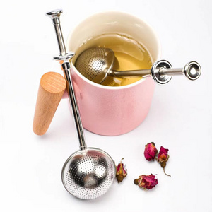 Amazon sells Chinese production of food grade stainless steel 304 press type retractable tea filter tea infuser