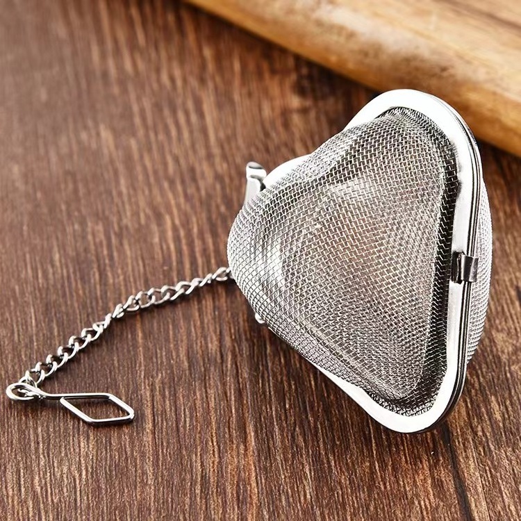 Food grade stainless steel with chain 201 304 Tea infuser Tea Spice Filter Heart-shaped