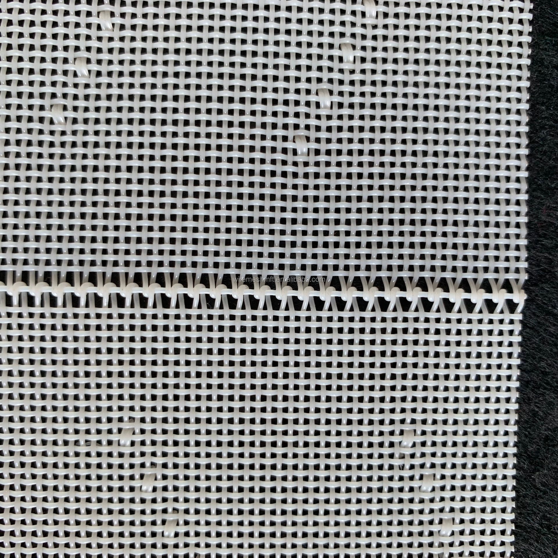 10 16 mesh polyester linear plain woven square hole screen filter dryer mesh conveyor belt fabric for paper fiberboard