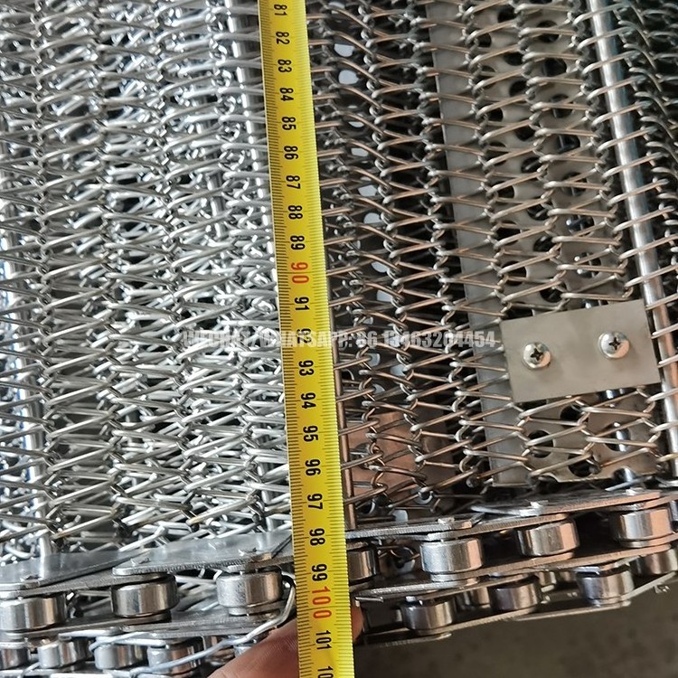 Durable 304 316 Stainless Steel Chain Link Spiral Wire Mesh Conveyor Belt For Food Industries