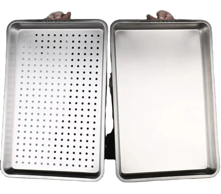 Customized food grade 60*40cm Stainless steel 304 baking tray sheet pan bread Cake Oven Baking pan