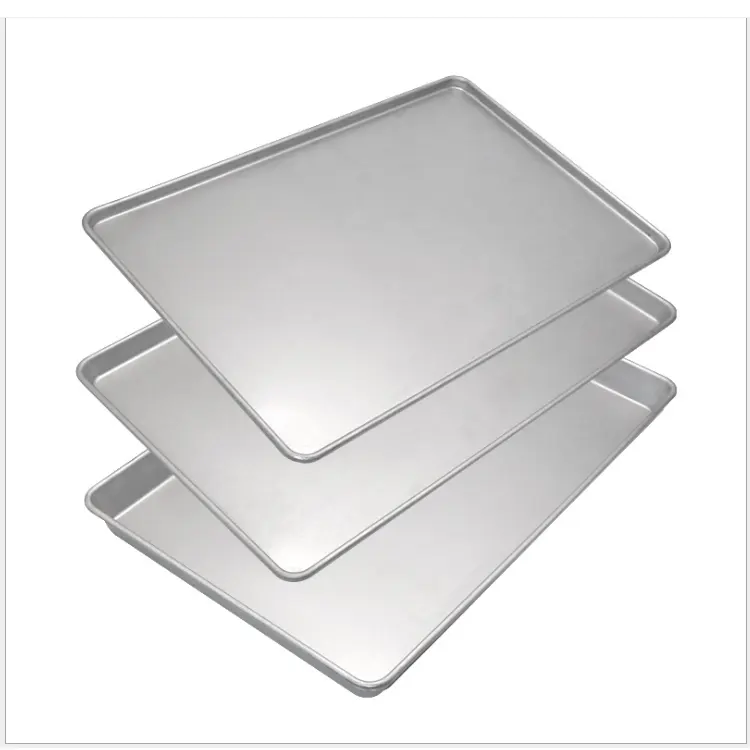 Customized food grade 60*40cm Stainless steel 304 baking tray sheet pan bread Cake Oven Baking pan