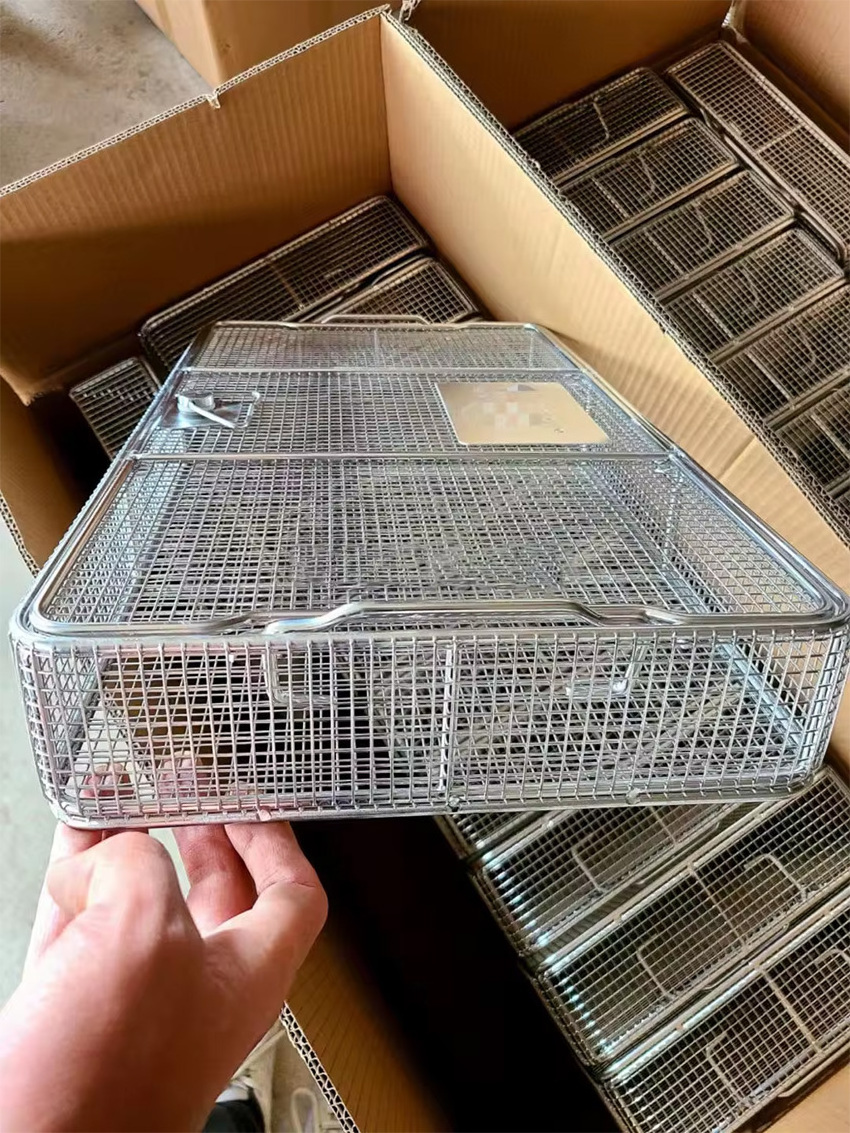 Customized 304 316 stainless steel wire mesh basket / sterilization mesh baskets / storage basket