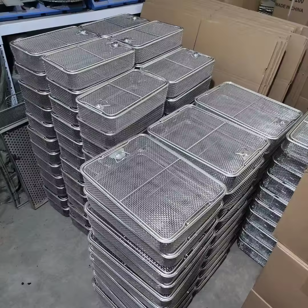 Customized 304 316 stainless steel wire mesh basket / sterilization mesh baskets / storage basket