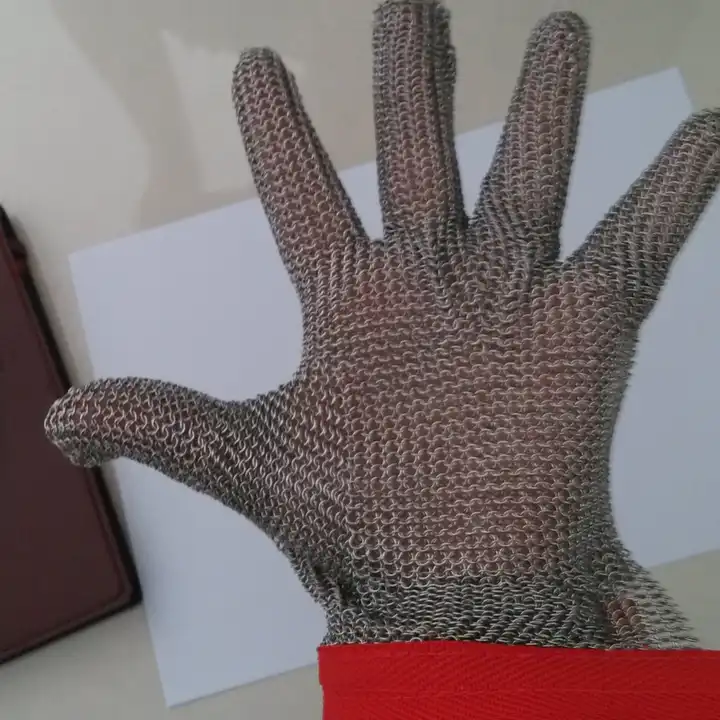 Food grade 316L Meat cutting chainmail gloves Wire mesh Butcher'se anti-cutting gloves/stainless steel ring gloves