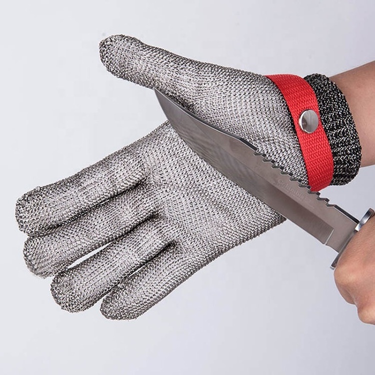 Cut Resistant Chain mail Gloves Ring Mesh Stainless Steel 304 Ring Wire Metal Mesh Butcher Work Safety Gloves for Cutting Meat