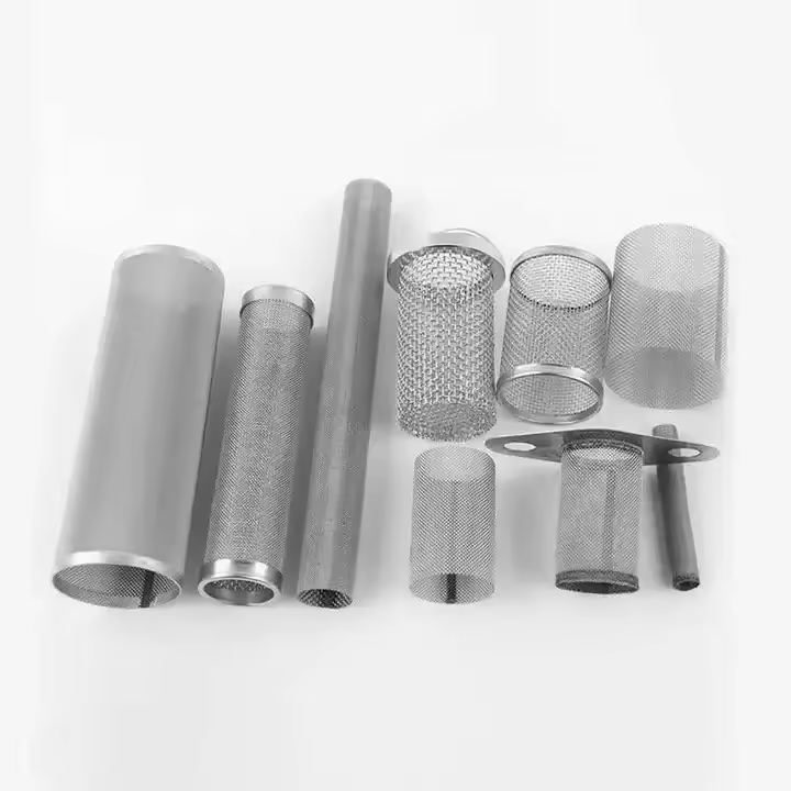 Stainless steel 304/316 wire mesh filter tube round tube/filter cartridge Basket filter cylinder with handle