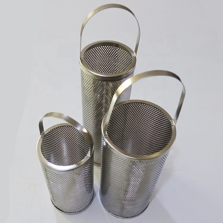 Customized stainless steel 304 316 punching filter tube perforated plate cylinder pipe stainless steel punched cartridge filter