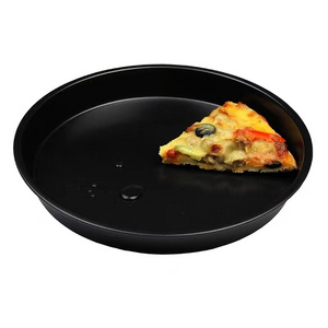 Carbon steel pizza tray pie base baking tray Custom sized pizza cake pan mold for home commercial round baking oven