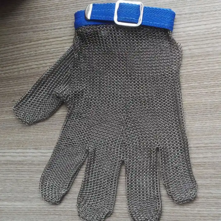 Food grade 316L Meat cutting chainmail gloves Wire mesh Butcher'se anti-cutting gloves/stainless steel ring gloves