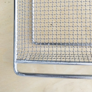 Stainless steel mesh basket square cleaning frame disinfection basket for Cleaning turnover