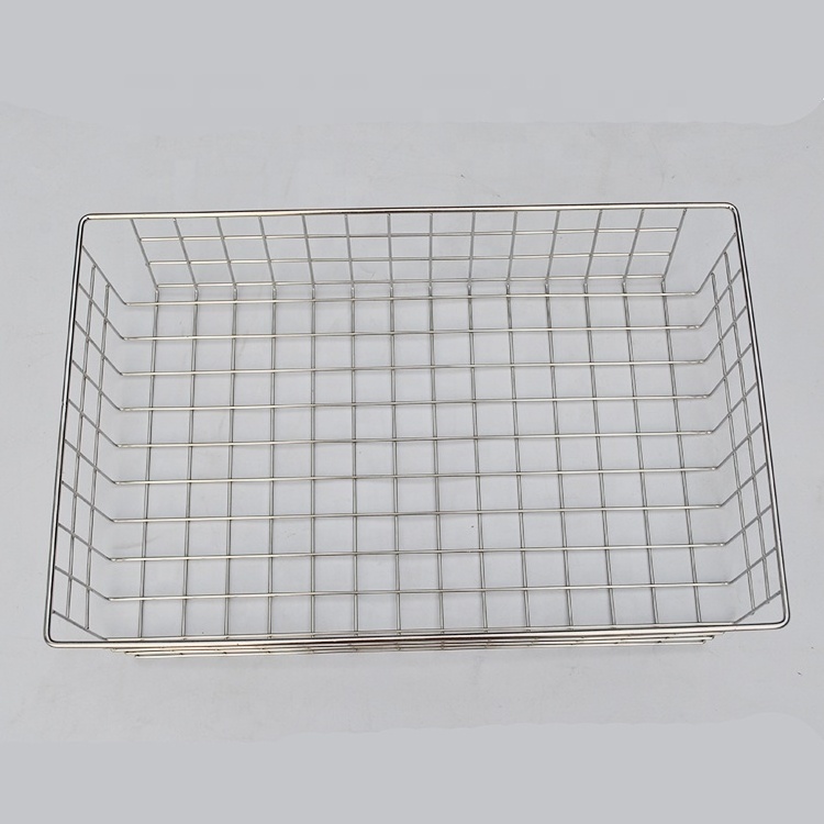 Customized Stainless Steel 304 Organizer Wire Basket for Shelves Cabinets Pantry Countertop Mesh Open Storage Bin Metal Basket