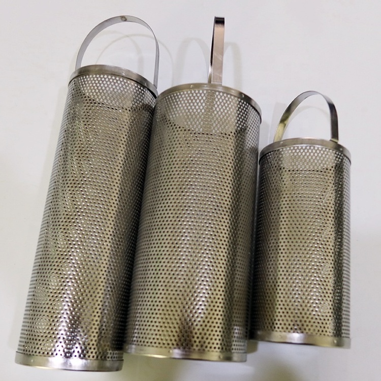 Customized stainless steel 304 316 punching filter tube perforated plate cylinder pipe stainless steel punched cartridge filter