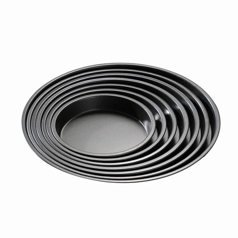 Carbon steel pizza tray pie base baking tray Custom sized pizza cake pan mold for home commercial round baking oven