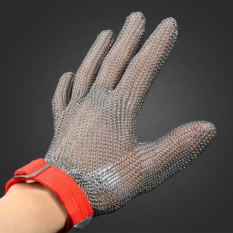 Cut Resistant Chain mail Gloves Ring Mesh Stainless Steel 304 Ring Wire Metal Mesh Butcher Work Safety Gloves for Cutting Meat