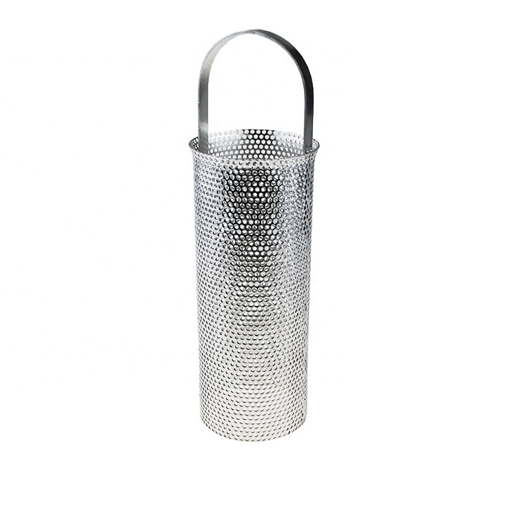 Customized 304 316 stainless steel wire mesh filter tube perforated plate cylinder pipe filter cartridge with micron fine screen