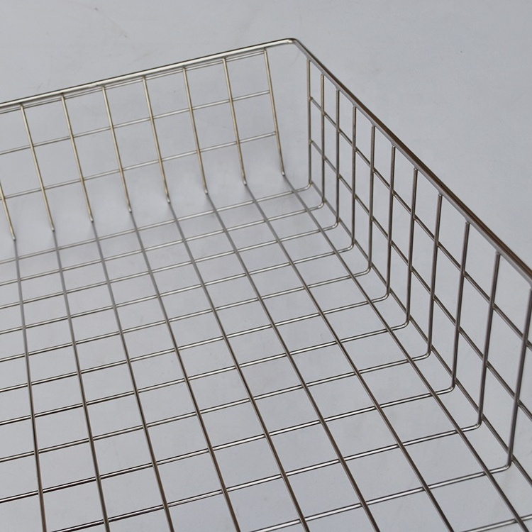 Customized Stainless Steel 304 Organizer Wire Basket for Shelves Cabinets Pantry Countertop Mesh Open Storage Bin Metal Basket