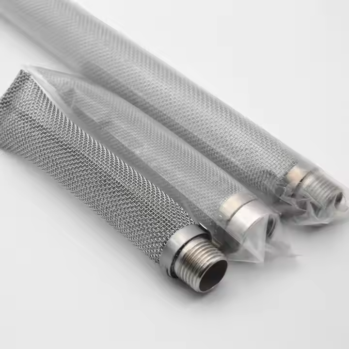 Stainless steel 304/316 wire mesh filter tube round tube/filter cartridge Basket filter cylinder with handle