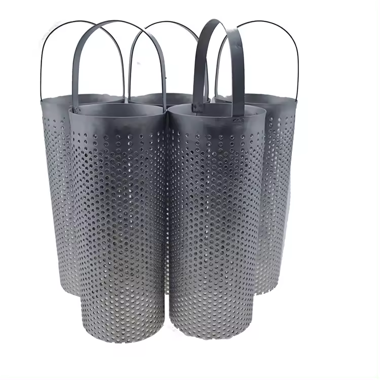 Stainless steel 304/316 wire mesh filter tube round tube/filter cartridge Basket filter cylinder with handle