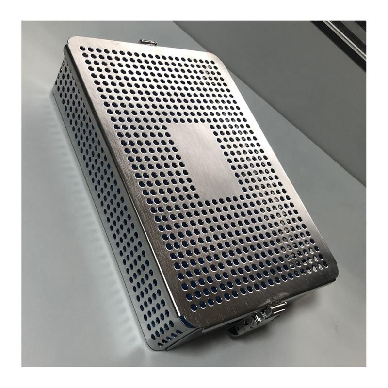 Stainless Steel Medical Instruments Sterilization Basket Perforated Container Dental Sterilization Cassette Tray