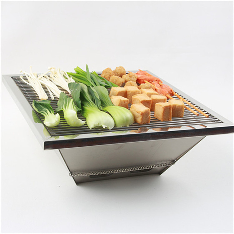 Jiukun Stainless Steel 304 Flatpack Portable Stainless Steel Grill and Fire Pit