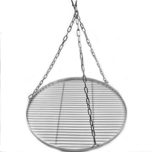 Portable Hanging Camping Tripod grill Barbecue Stainless Steel  hanging BBQ Grill grate with rope or chain